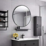 Zidno ogledalo 60 cm viseće moderno aluminijsko okvirno crno ModernHome