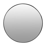 Okruglo zidno ogledalo 80 cm, viseće, moderno, crni aluminijski okvir, ModernHome