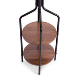 Samostojeća vješalica za kapute s policama, 8 kuka, 180 cm, crni metal, ModernHome