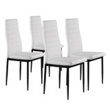 Set od 4 blagovaonske stolice za dnevni boravak s eko kožom, ergonomskim naslonom, bijele boje