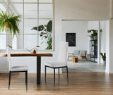 Set od 4 blagovaonske stolice za dnevni boravak s eko kožom, ergonomskim naslonom, bijele boje