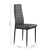 Set od 4 stolice za dnevni boravak i blagovaonicu s eko kožom, ergonomskim naslonom, siva