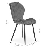 Set od 4 stolice za dnevni boravak i blagovaonicu, moderna siva baršunasta stolica, moderni dom