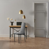 Set od 4 tapecirane čupave stolice za blagovaonicu i dnevni boravak, 4 dijela, sive boje