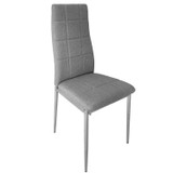 Set od 4 tapecirane čupave stolice za blagovaonicu i dnevni boravak, 4 dijela, sive boje