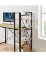 Kompjuterski stol s policama, podesive noge, hrast Sonoma