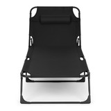 Vrtna ležaljka za ribolov, sklopiva s jastukom, crna, MultiGarden