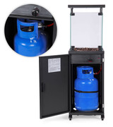 Plinski grijač, podni grijač, 13 kW, staklo, za vrt i terasu, regulator, vulkansko kamenje, poklopac, MultiGarden