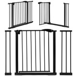 Zaštitna ograda za stepenice i vrata, 74-105 cm, čelik, dodatni paneli, crna, ECOTOYS