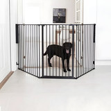 Sigurnosna ograda za ogradicu za djecu i kućne ljubimce, 5 panela, 60 cm, metalna, crna, ECOTOYS