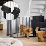 Sigurnosna ograda za ogradicu za djecu i kućne ljubimce, 5 panela, 60 cm, metalna, crna, ECOTOYS