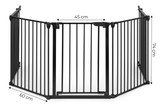 Sigurnosna ograda za ogradicu za djecu i kućne ljubimce, 5 panela, 60 cm, metalna, crna, ECOTOYS