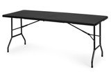 Stol za catering 180 cm, sklopiv u kofer, crni, ModernHome