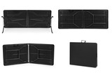 Stol za catering 180 cm, sklopiv u kofer, crni, ModernHome