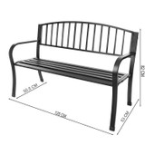 Vrtna klupa s naslonom, klupa za terasu i balkon, metalna konstrukcija