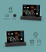 Bežična meteorološka stanica s pozadinskim osvjetljenjem i LCD zaslonom, s vanjskim senzorom, termometrom, barometrom i satom