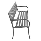 Ukrasna vrtna klupa s naslonom, klupa za terasu i balkon, metalna konstrukcija, grafit