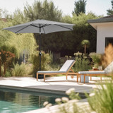 Sklopivi vrtni balkonski suncobran, podesivi, 210 cm, sivi