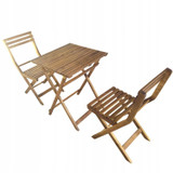 Drveni vrtni namještaj od akacije – stol i 2 stolice