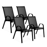 Set od 4 vrtne stolice za terasu ili balkon crne boje MultiGarden