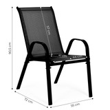 Set od 4 vrtne stolice za terasu ili balkon crne boje MultiGarden