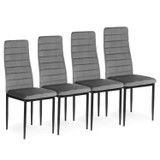 Stolice s konturiranim naslonom - SIVI BARŠUN - Set od 4