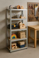 Metalna polica za skladištenje 180x90x30 cm Pocinčani čelik, 5 polica, nosivost 875 kg ModernHome