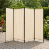 Sklopiva vrtna i sobna pregrada s 4 panela 167x216 cm bež boje MultiGarden