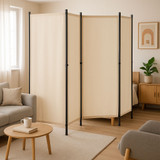 Sklopiva vrtna i sobna pregrada s 4 panela 167x216 cm bež boje MultiGarden