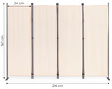 Sklopiva vrtna i sobna pregrada s 4 panela 167x216 cm bež boje MultiGarden