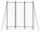 Sklopiva vrtna i sobna pregrada s 3 panela 167x164 cm siva MultiGarden