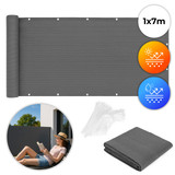 Zaštitna mreža za balkon s okovima 100x700 cm + pribor za montažu sive boje MultiGarden