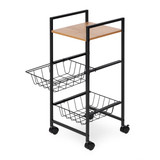 Mobilni ormarić s policama s 2 košare i organizatorom polica na kotačima ModernHome