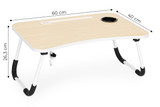 Stalak za laptop, sklopivi pladanj, 60x40 cm, lampa, ventilator, ModernHome