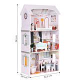 Kućica za lutke Alice – 3 kata, 4 sobe, set s 9 komada namještaja ECOTOYS