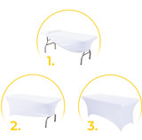 Univerzalna navlaka za stol za catering 240 cm 8FT bijela rastezljiva MultiGarden
