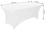 Univerzalna navlaka za stol za catering 240 cm 8FT bijela rastezljiva MultiGarden