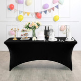 Univerzalna navlaka za stol za catering 240 cm 8FT crna rastezljiva MultiGarden
