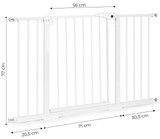 Sigurnosna vrata 74-132 cm za stepenice i vrata, čelična s dodatnim panelima, bijela ECOTOYS