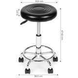 Okretna stolica, kozmetička medicinska, podesiva, crna, moderna za dom
