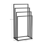 Vješalica za ručnike s 4 šipke - crna