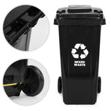 Kanta za smeće 120L crna za miješani otpad s gumenim kotačima