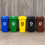 Kanta za smeće 120L smeđa BIO s gumenim kotačima