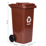 Kanta za smeće 120L smeđa BIO s gumenim kotačima