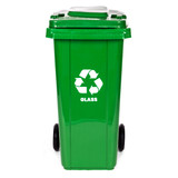 Kontejner za smeće 120L zeleno staklo s gumenim kotačima