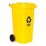 Set od 3 kante za smeće, 3 x 120 l, plave, zelene, žute, papirne, staklene, plastične s gumenim kotačima