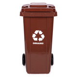 Set od 2 kante za smeće 2x120L crno-smeđe miješani otpad BIO s gumenim kotačima