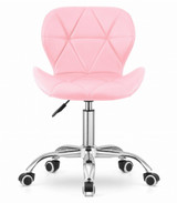 Okretna uredska stolica sa širokim naslonom, eko koža, roza