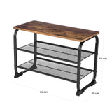 Stalak za cipele sa sjedištem u potkrovlju, 2 police