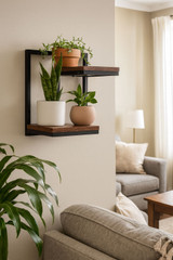 Zidni stalak za biljke, viseća polica za cvijeće, ukrasi, 2 razine, Loft ModernHome